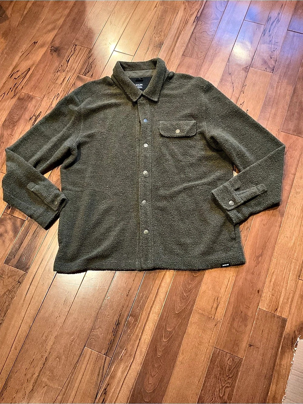 Men’s prAna IncrediWool Overshirt / Westover Shirt Jacket olive size xl